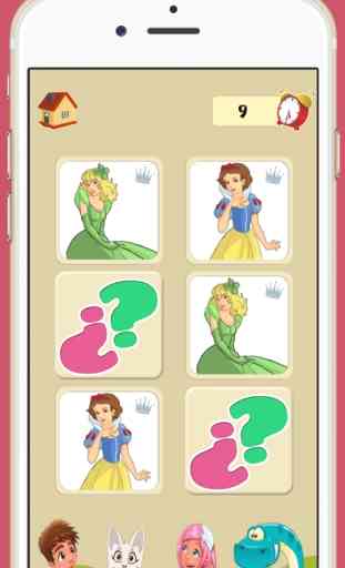 Juego de memoria de princesas: juego memory educativo para niñas y niños 2