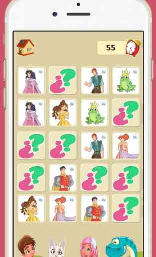 Juego de memoria de princesas: juego memory educativo para niñas y niños 3