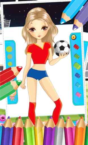 Bonito Deporte De Moda De Chica Para Colorear Mundo - Pintura Y Dibujar Fútbol Para Juego De Niños 2
