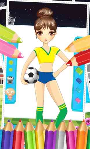 Bonito Deporte De Moda De Chica Para Colorear Mundo - Pintura Y Dibujar Fútbol Para Juego De Niños 3