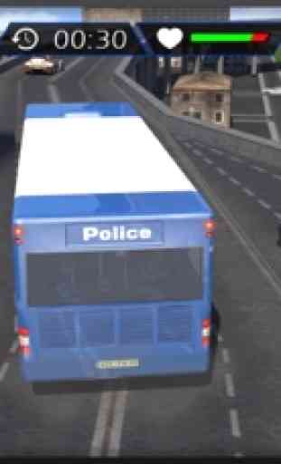 Conductor de autobús de la policía prisión de Trabajo 3D: accionamiento Entrenador & Transporte delincuentes a la cárcel de la ciudad 3