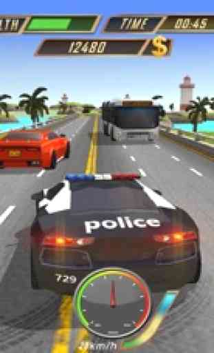 Conductor policía persecución de coche casa vida 3