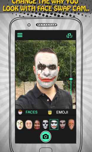 Tiempo real Intercambiar superficie de la leva - autofoto con la máscara y Emoji Pegatinas 1
