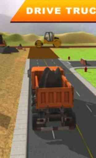 La construcción del constructor de carreteras de la ciudad 3D - real grúa excavadora y construcción Truck Simulator Juego 1
