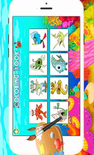 animales marinos para colorear - todo en 1 páginas de libros lindo empate animal, pintura de color y juegos para niños 3