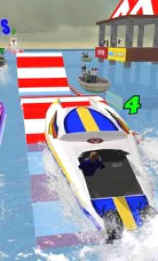 Barco de la velocidad Deportes acuáticos simulador de carreras 3D - Extreme Stunts y Natación Aventura 4