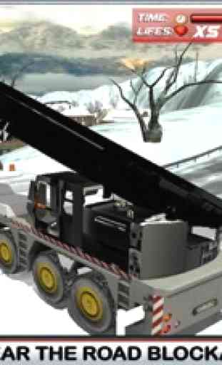 Nieve simulador de conductor de camión 3D - Conducir el gran grúa y aclarar el hielo de la carretera congelada 1