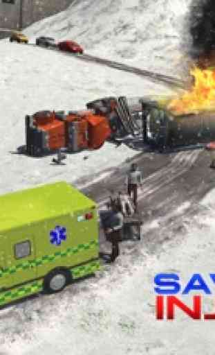 Rescate de la nieve 911 - Un simulador de conducción de ambulancias de emergencia 2