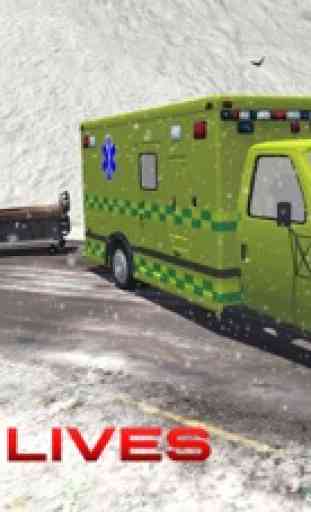 Rescate de la nieve 911 - Un simulador de conducción de ambulancias de emergencia 3