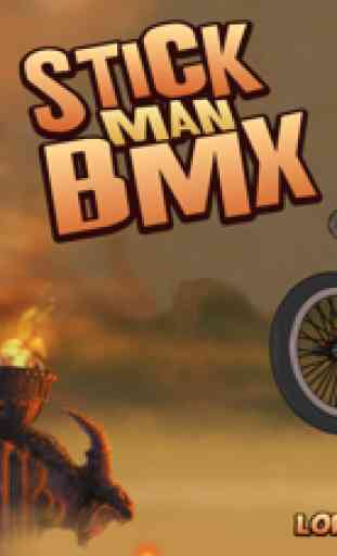 Stickman BMX Free - hill-top bike racing game-s 1