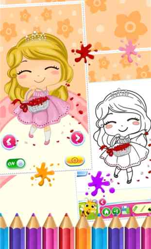 Pintura de la niña dulce Coloring Book Art Studio y Draw Juego Niños de San Valentín Día 3