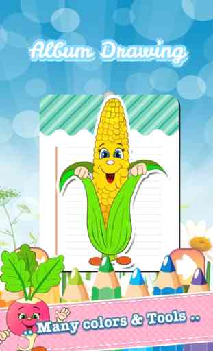 Libro Colorear Dibujo Vegetal - páginas ideas arte Linda caricatura para niños 2