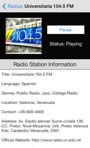 Venezuela Radio Live Player (Caracas / Spanish / español) 2