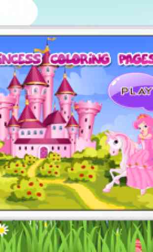 colorear página del juego Mundial de la princesa para las niñas 1