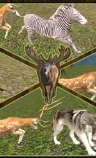 Venganza Ciervos salvajes simulador 3D - controlar el ciervo loco y aplastar a los animales 1