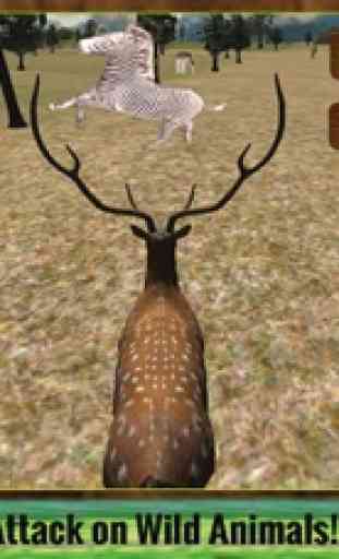 Venganza Ciervos salvajes simulador 3D - controlar el ciervo loco y aplastar a los animales 2