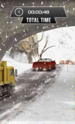 nieve invierno euro conductor del camión volcado en 3D 1