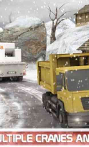 nieve invierno euro conductor del camión volcado en 3D 4