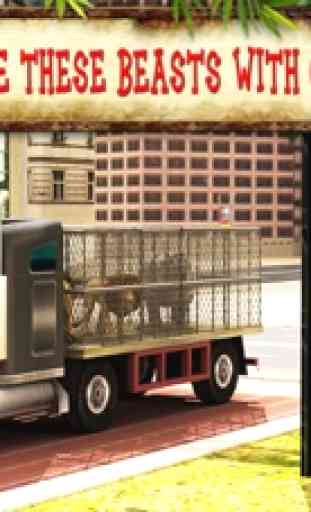 zoológico de conducción de camiones de transporte de animales y aparcamiento manía 3