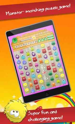 Cute Monster Heroes Match Threes Puzzle Game 1