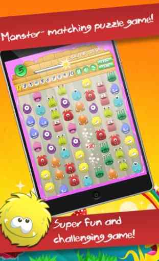Cute Monster Heroes Match Threes Puzzle Game 4