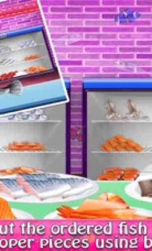 Entrega las niñas juegos de cocina de pescado 1
