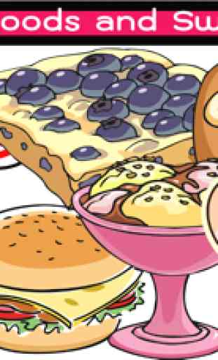 Funny Sweets And Dessert Colorful Foods Coloring 2