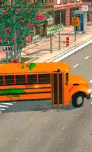 High School bus driving-parking simulator 3D 2