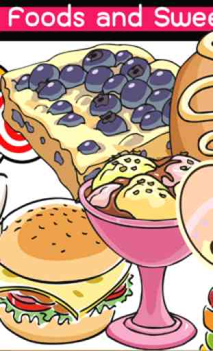 Illustration of Foods And Sweets Coloring for Kids 3
