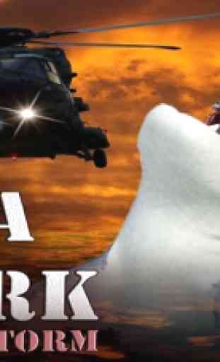 Mega tormenta helicóptero tiburón 3D- un mortal mar profundo pescado blanco cazador 1