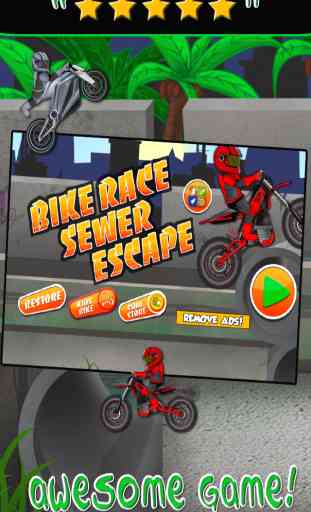 Moto Bike Race Escape: Speed   Racing de mutantes Alcantarillado Rats & Turtles juego - Multijugador tirador edición 1