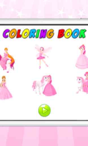Reproducción de libros para colorear (la princesa) diferentes juegos gratis para los niños 2