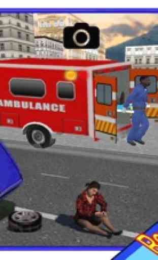 Rescue Ambulance Driver 3d simulator - On duty Paramedic Emergency Parking, City Driving Reckless Racing Adventure 3