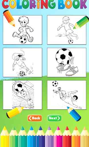 Fútbol fútbol Coloring Book - Deporte dibujo y la pintura para el cabrito juego libre buen color de alta definición 1