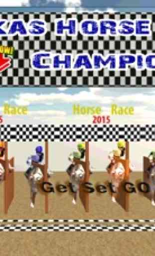 Campeón de la carrera de caballos de Texas - simulado a caballo del jinete de caballo en West Haven Derby Race 2016 1