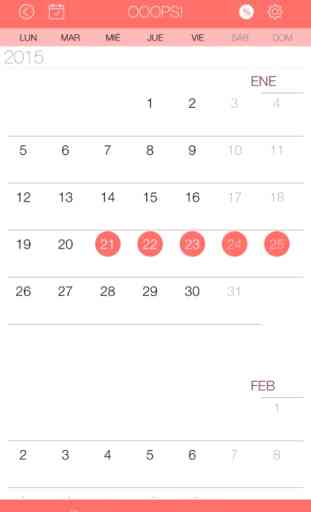 Calendario femenino Ooops!: calcula tu ovulación y ciclo mensual. Calcula tu ciclo menstrual con la calculadora del ciclo menstrual 2